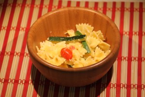 Pasta with Zucchini, Tomatoes and Creamy Lemon Yogurt Sauce
