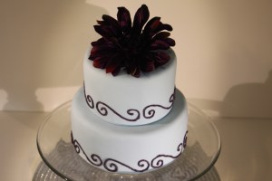 Purple and Baby Blue Wedding Cake