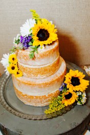 "Naked" Sunflower Wedding Cake