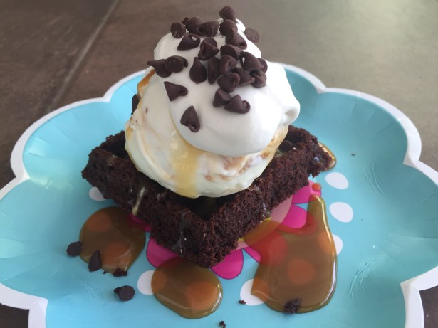 Brownie Belgian Waffles A La Mode