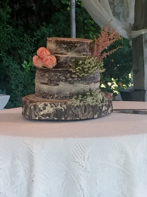 Rustic Chocolate "Naked" Wedding Cake