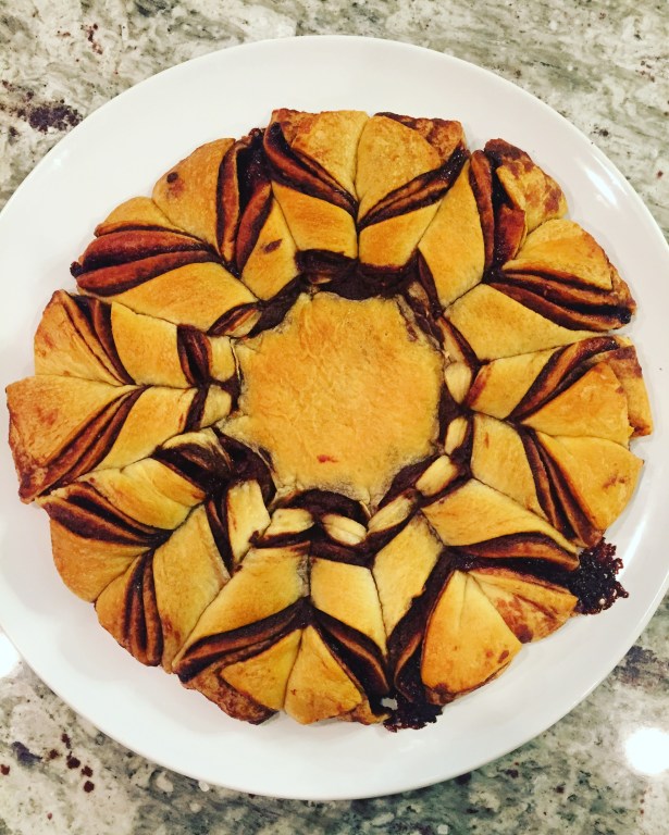 Nutella Raspberry Crescent Snowflake