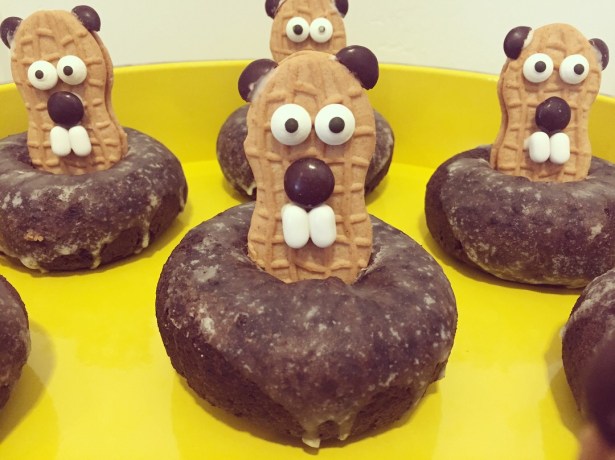 Nutter Butter Groundhog in Chocolate Doughnut Hole