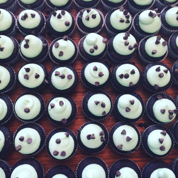 Chocolate Mint Mini Cupcakes
