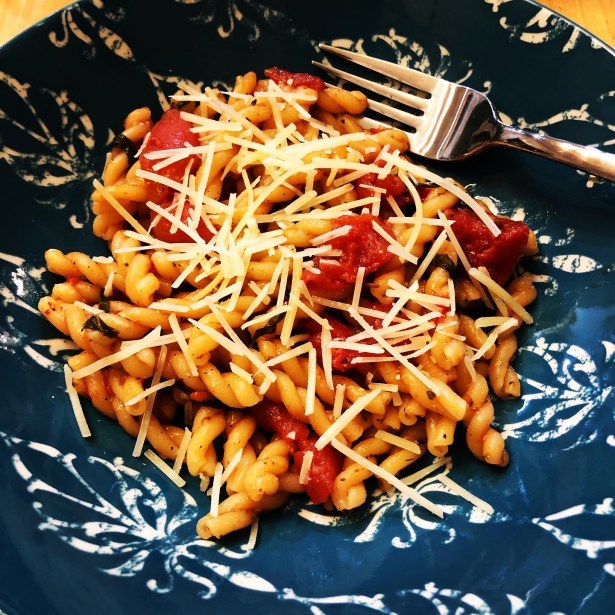 Tomato Basil Gemelli Skillet