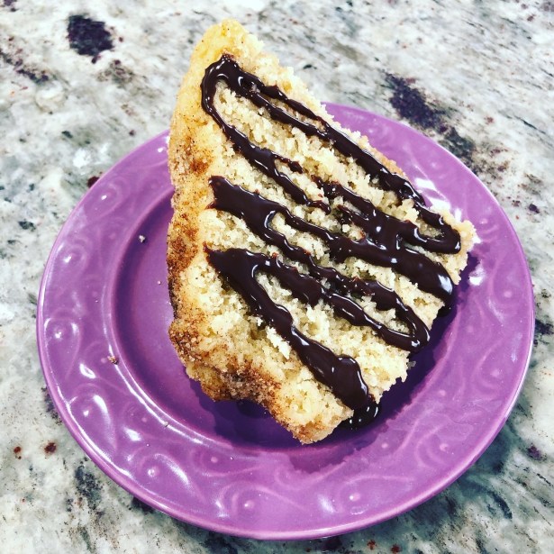 Churro Cake with Chocolate Sauce