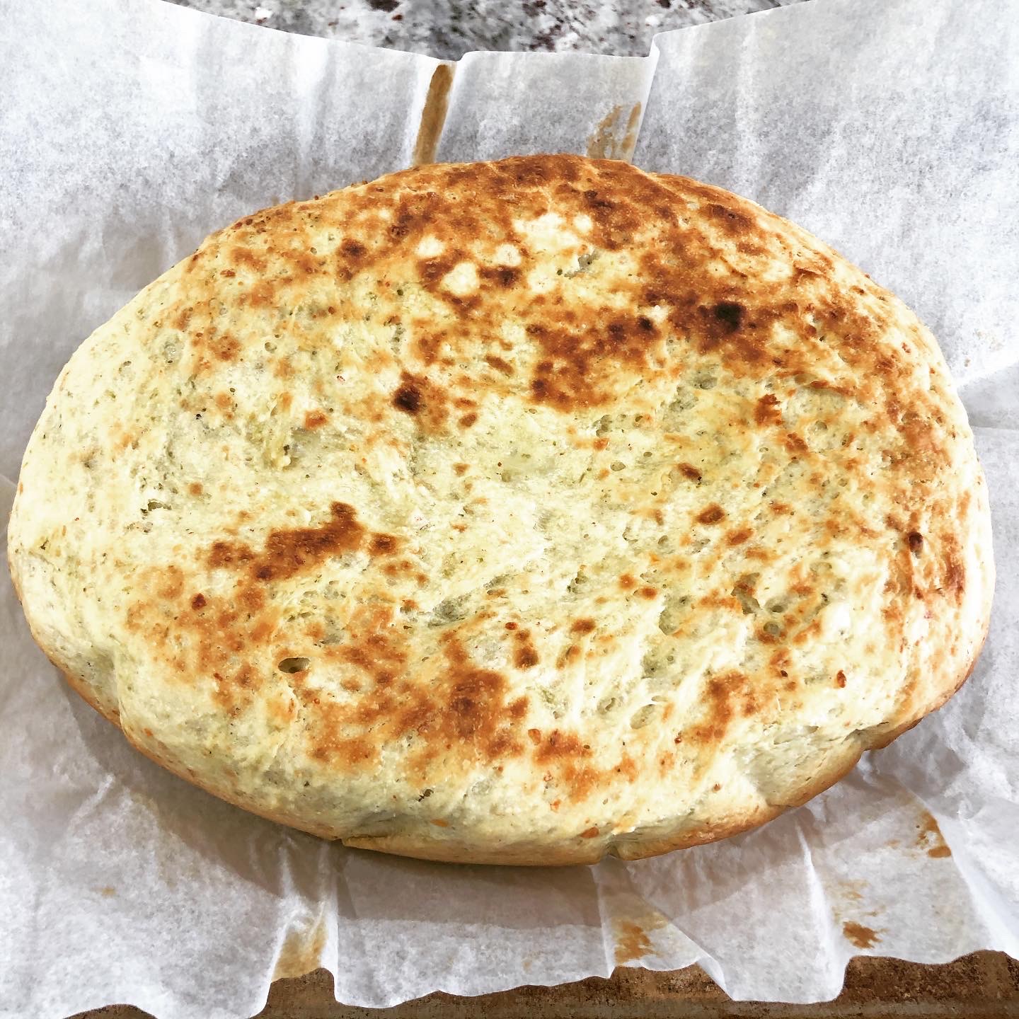 No Rise Slow Cooker Basil Pesto Bread