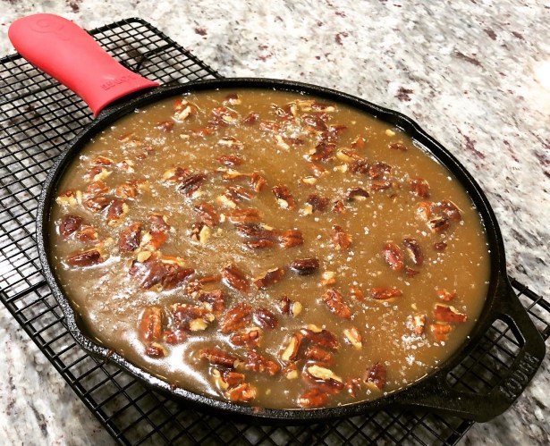 Toffee Pecan Skillet Brownies
